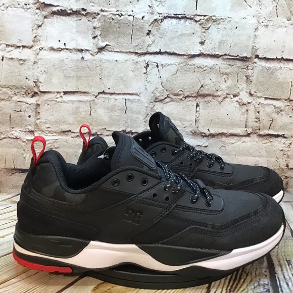 DC Other - DC Shoe Company Men's Leather Black Camo Accent Low Skate Shoes Sneakers